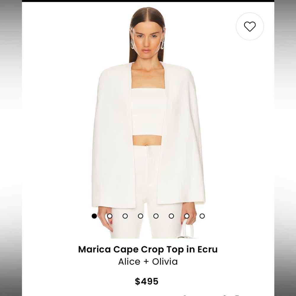 Marica Cape Crop Top
Alice + Olivia

Color: Ecru
Size: 2